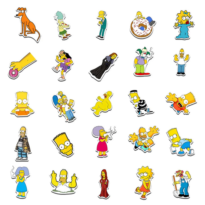 10/30/50pcs Funny Simpson Family Cartoon Anime Stickers Decals Laptop Motorcycle Luggage Phone Car Waterproof Sticker Kid Toy - Gufetto Brand 