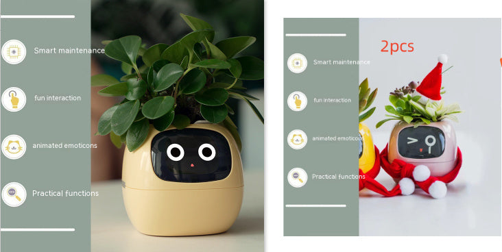 Smart Planter Divertimento senza fine Oltre 49 ricche espressioni 7 sensori intelligenti e chip AI rendono la coltivazione delle piante facile e divertente