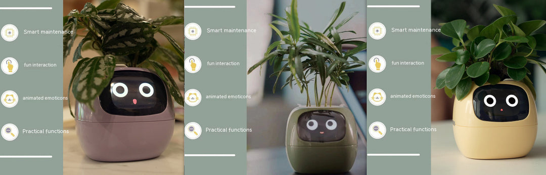 Smart Planter Divertimento senza fine Oltre 49 ricche espressioni 7 sensori intelligenti e chip AI rendono la coltivazione delle piante facile e divertente