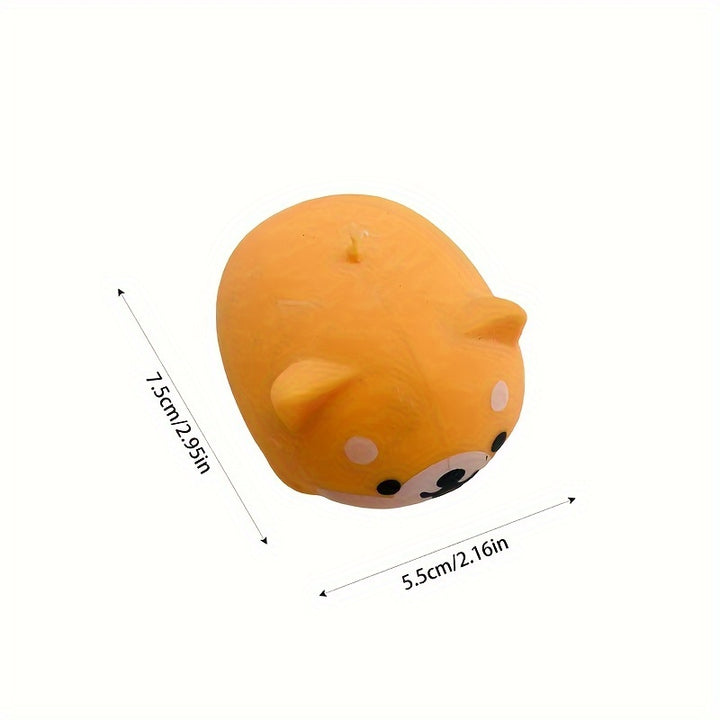 Creative Shiba Inu Squeeze Toy, Focus Enhancer, Hand Strength Exercise, Cute Desk Decor, Fun Party, Halloween, Christmas Gift (Random with/without Ring), Multiple Colors, Plastic Material, Novelty Toy