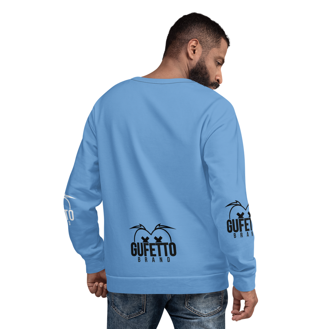 Felpa unisex Uomo/Donna BIANCO AZZURROLO - Gufetto Brand 