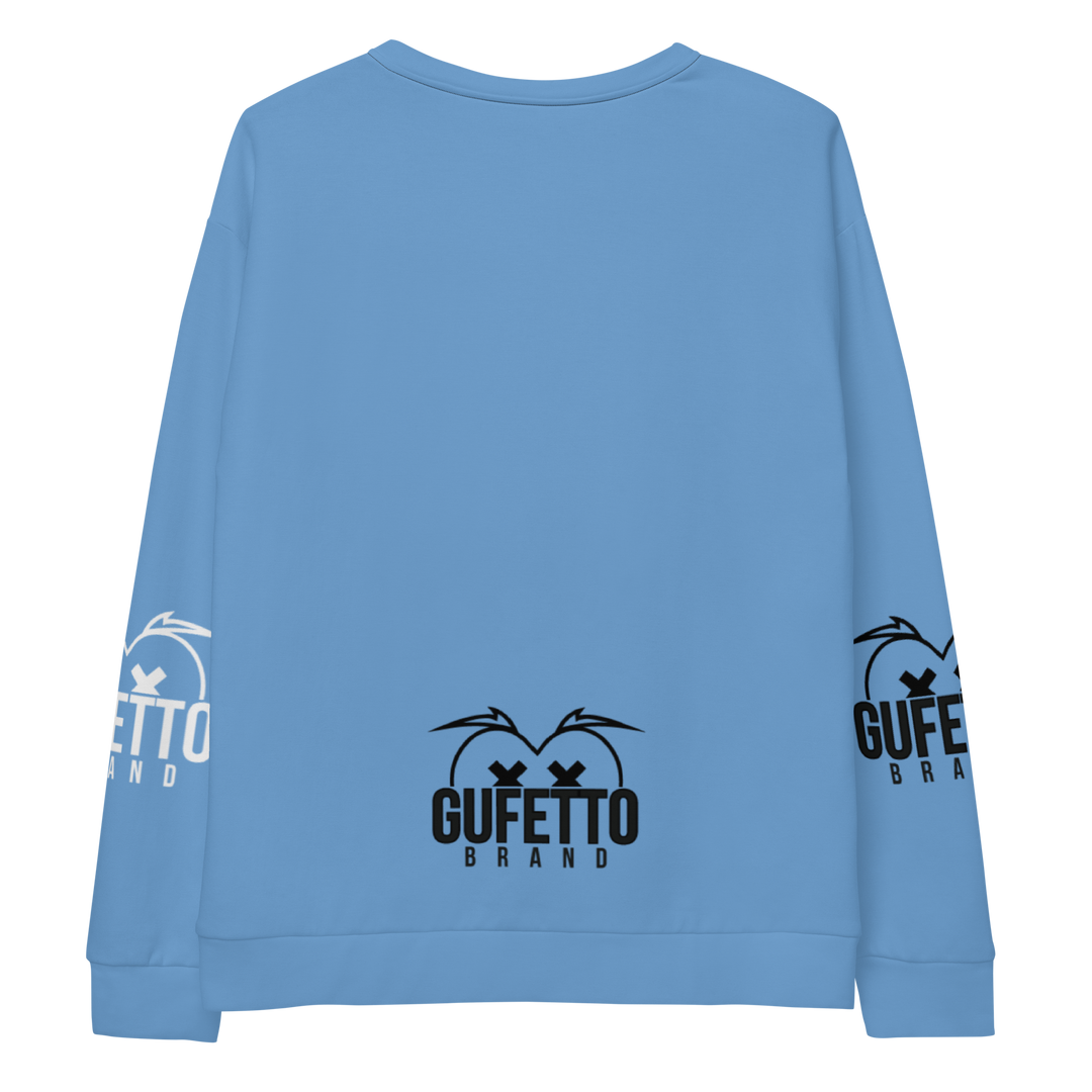 Felpa unisex Uomo/Donna BIANCO AZZURROLO - Gufetto Brand 