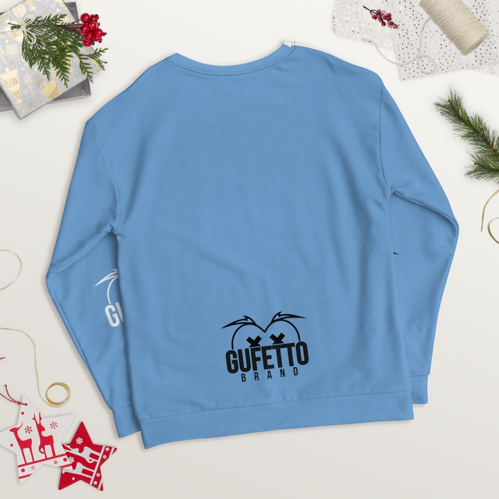 Felpa unisex Uomo/Donna BIANCO AZZURROLO - Gufetto Brand 