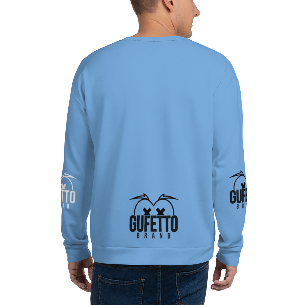 Felpa unisex Uomo/Donna BIANCO AZZURROLO - Gufetto Brand 