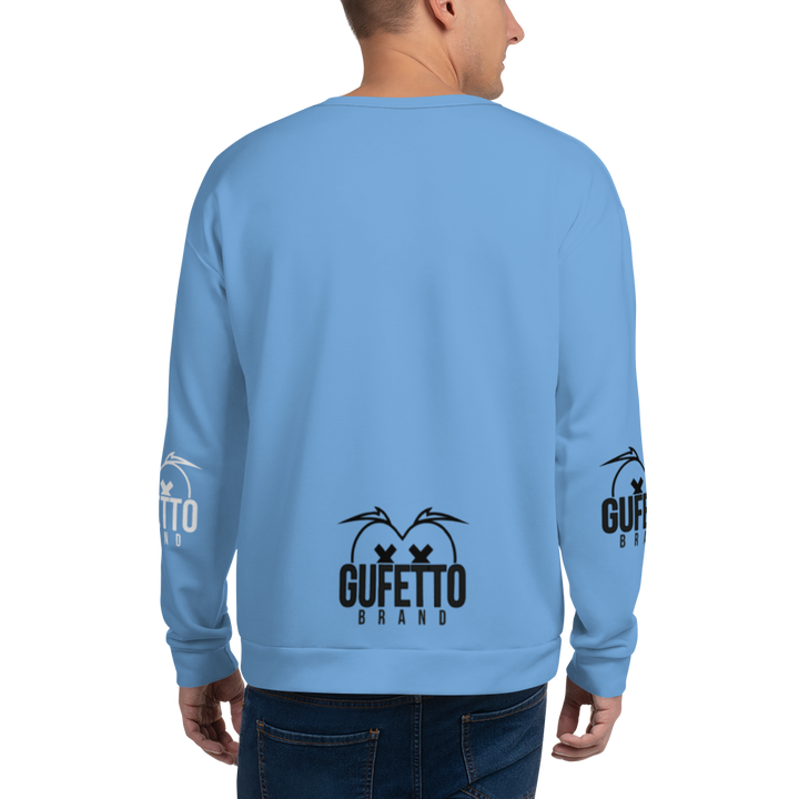 Felpa unisex Uomo/Donna BIANCO AZZURROLO - Gufetto Brand 