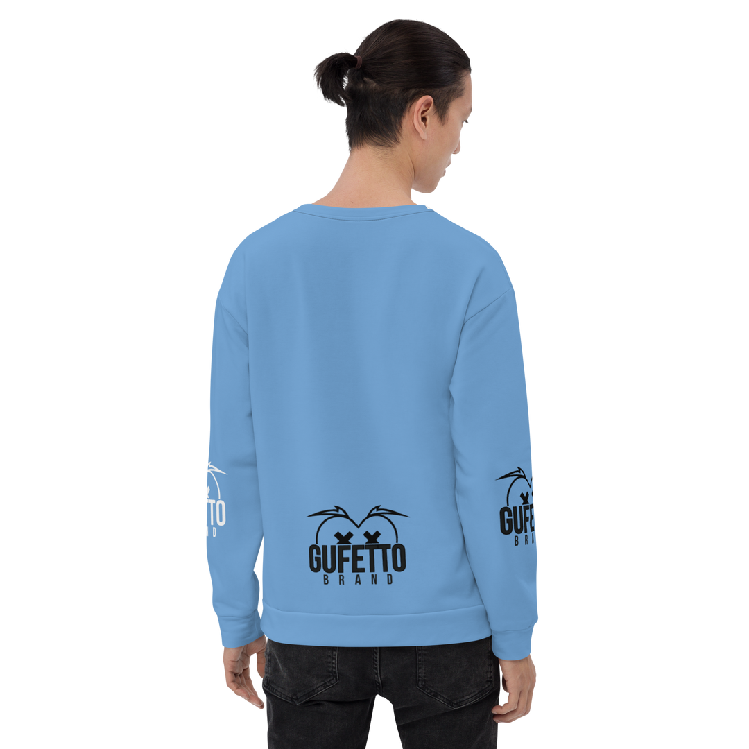 Felpa unisex Uomo/Donna BIANCO AZZURROLO - Gufetto Brand 