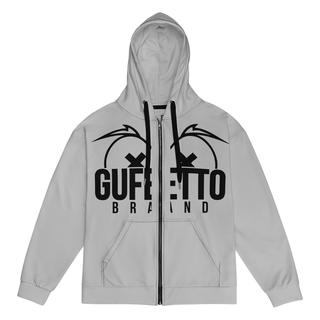 Felpa con cappuccio con zip unisex Uomo/Donna Gufetto Grigia - Gufetto Brand 