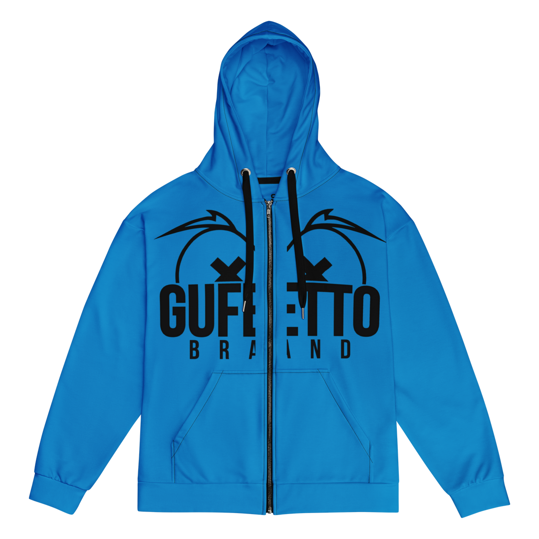 Felpa con cappuccio con zip unisex Uomo/Donna Gufetto Blu - Gufetto Brand 