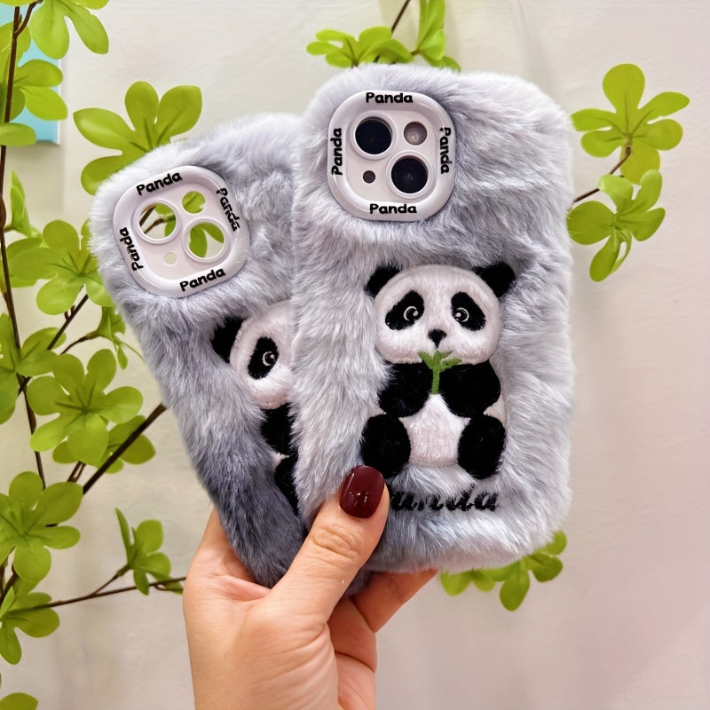 Cartoon Cute Plush Panda Phone Case For IPhone 15 Pro Max/15 Pro/15/15Plus/14 Pro Max/14 Pro/14Plus/14/13 Pro Max/13 Pro/13/12 Pro Max/12 Pro/12/11Pro Max/11 Phone Protective Case