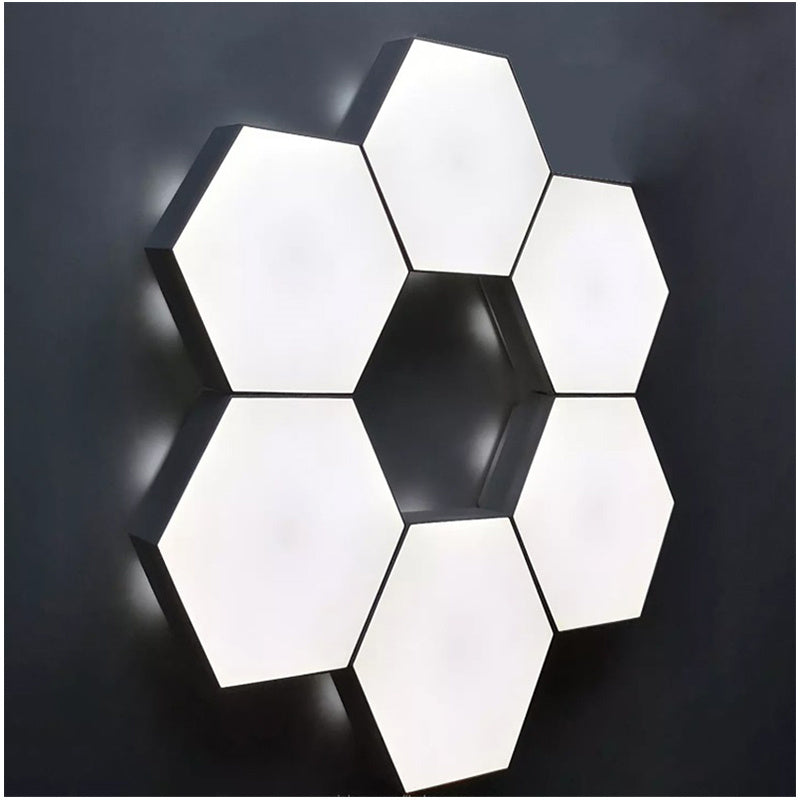 6packs Touch Control Hexagonal LED Wall Light, Neutral White Lamp With Touch Night Light, Easy To Use And Energy Efficient