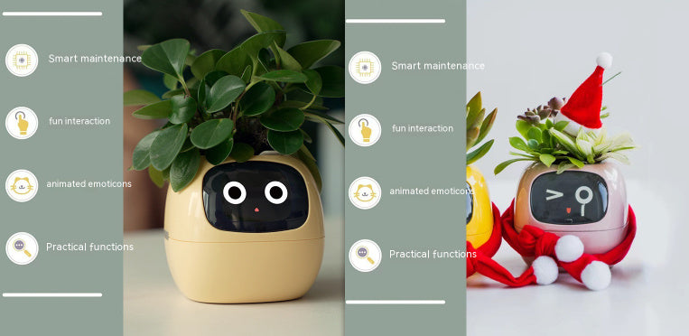 Smart Planter Divertimento senza fine Oltre 49 ricche espressioni 7 sensori intelligenti e chip AI rendono la coltivazione delle piante facile e divertente