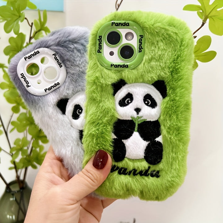 Cartoon Cute Plush Panda Phone Case For IPhone 15 Pro Max/15 Pro/15/15Plus/14 Pro Max/14 Pro/14Plus/14/13 Pro Max/13 Pro/13/12 Pro Max/12 Pro/12/11Pro Max/11 Phone Protective Case