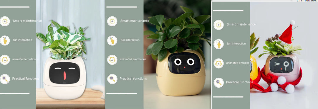 Smart Planter Divertimento senza fine Oltre 49 ricche espressioni 7 sensori intelligenti e chip AI rendono la coltivazione delle piante facile e divertente