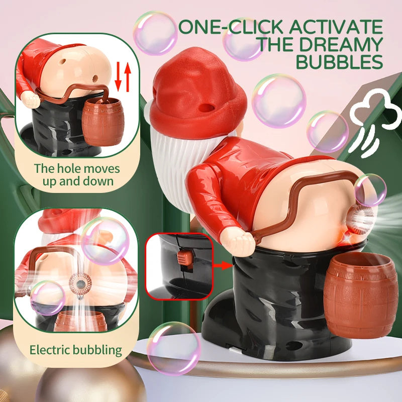 Macchina elettrica per bolle di Babbo Natale che soffia bolle Musica Intrattenimento leggero Giocattolo Scherzo Ornamento divertente Regali di Natale Decorazioni di Natale - Gufetto Brand 