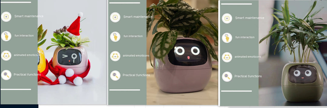 Smart Planter Divertimento senza fine Oltre 49 ricche espressioni 7 sensori intelligenti e chip AI rendono la coltivazione delle piante facile e divertente