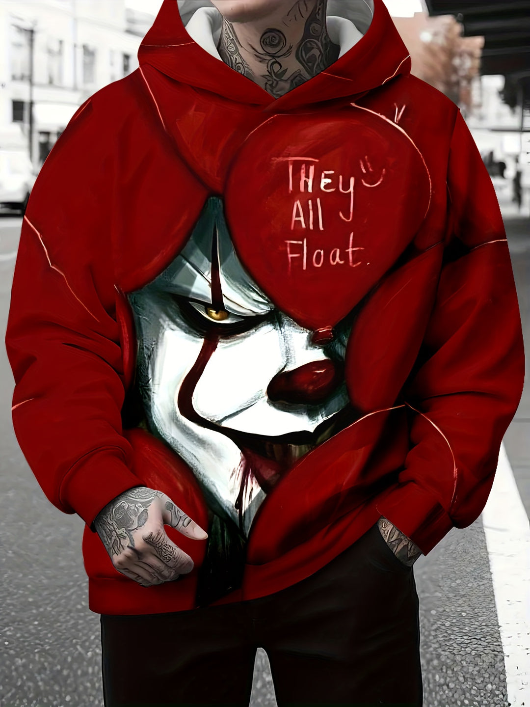 Men's Joker Graphic Print Hoodie, Casual Long Sleeve Hooded Sweatshirt For Outdoor