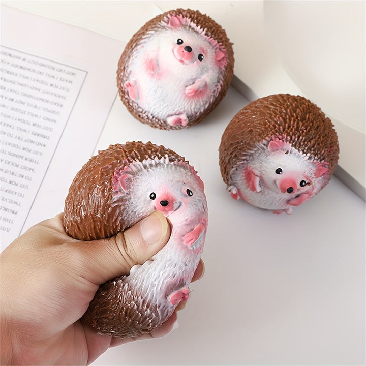 Squeezable Hedgehog Stress Ball - Interactive Toy for Party Games, Perfect Halloween & Christmas Gift, Deep Brown, Gathering Activities, 1/2/3pcs