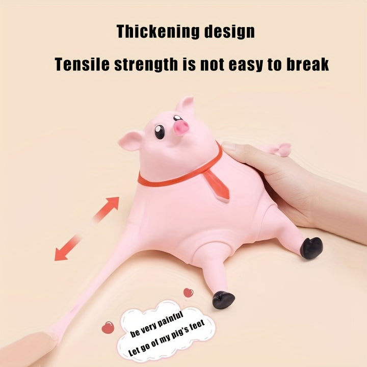 Stress-Relief Pink Pig Toy - Slow Rebound, Kneadable Rubber Squishy for Office & Youngsters' Fun Gifts