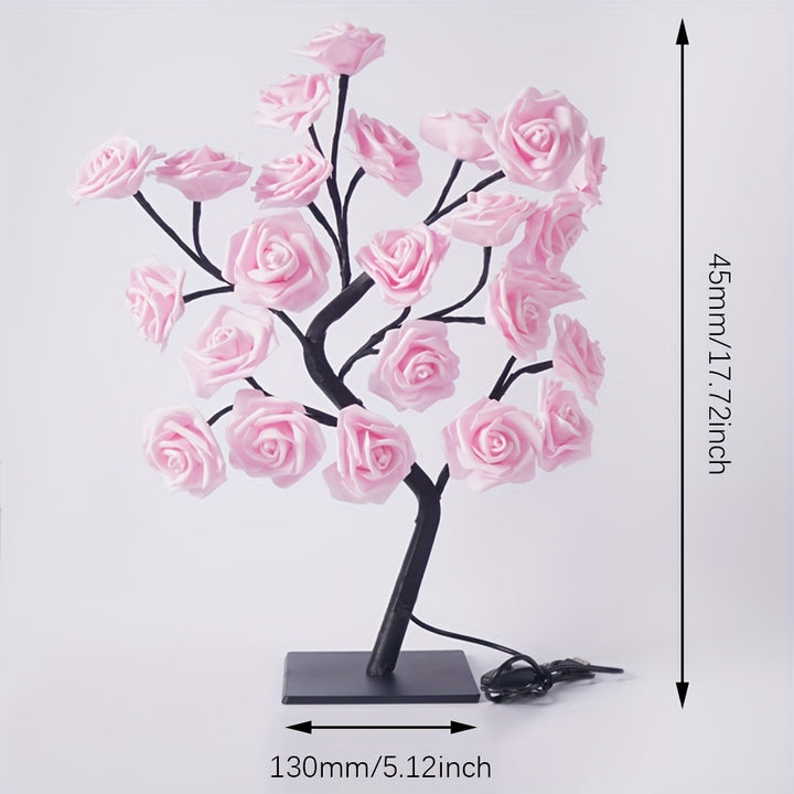 Shenzhi Tech Rose Tree Lamp, USB Powered LED Light Flower Night Light For Home Living Room Halloween Christmas Desk Decor