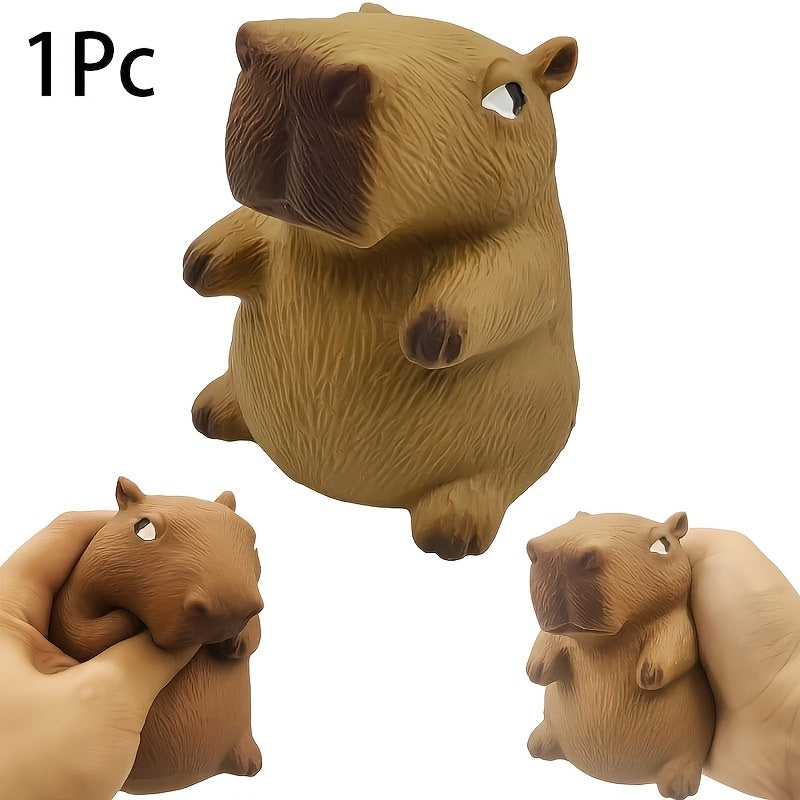 1pc Capybara-Shaped Stress Relief Ball - Durable Rubber Squishy Squeeze Toy for Stress Reduction, Sensory Fidget Play, Autism Therapy - Fun Gift for All Ages