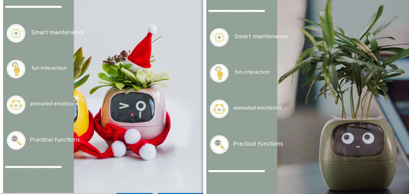 Smart Planter Divertimento senza fine Oltre 49 ricche espressioni 7 sensori intelligenti e chip AI rendono la coltivazione delle piante facile e divertente