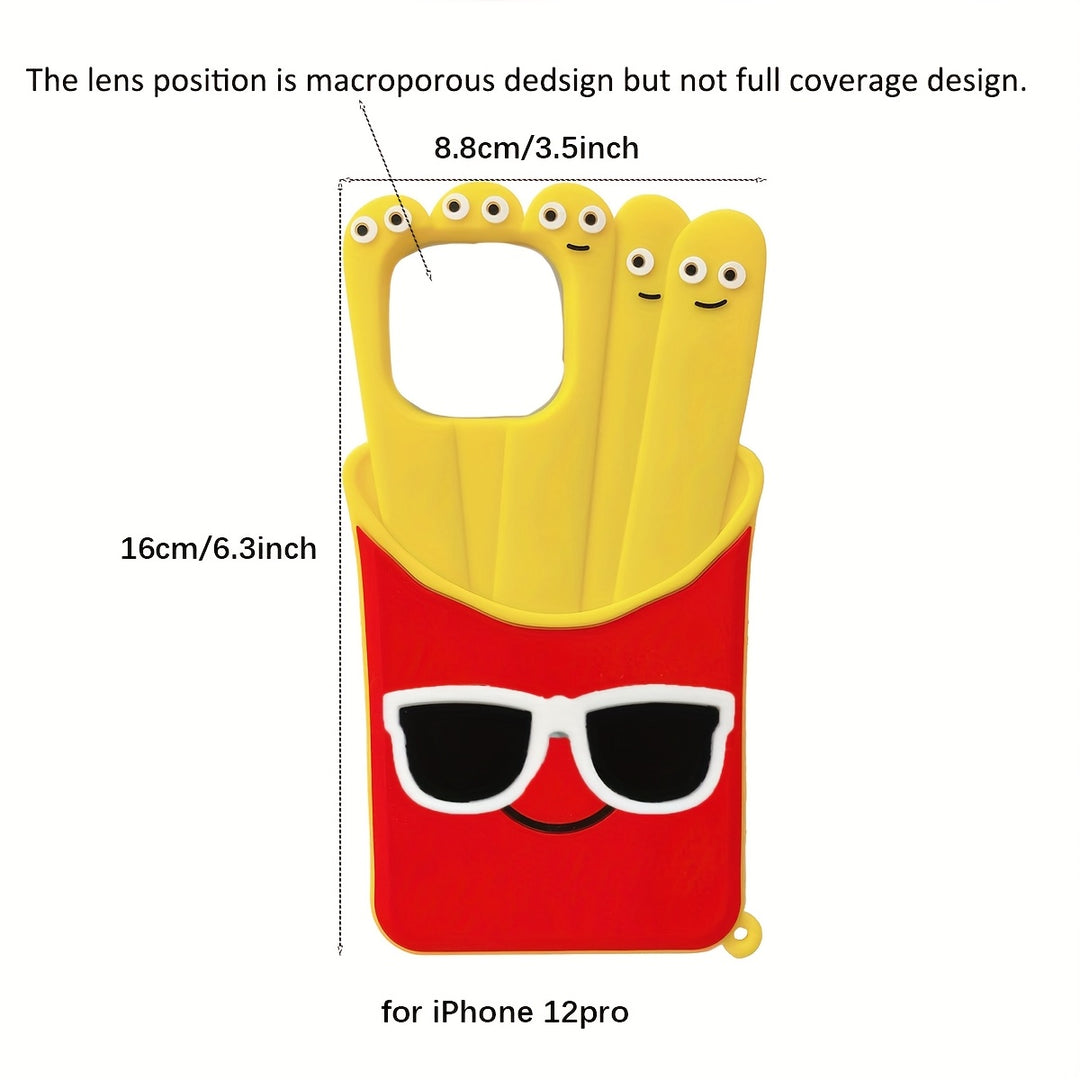 Cartoon Glasses Expression French Fries Mobile Phone Case for Iphone6/7/8 Plus Iphonex/Xsmax/Xr/11/12Mini 13/14/15/16 Pro Max