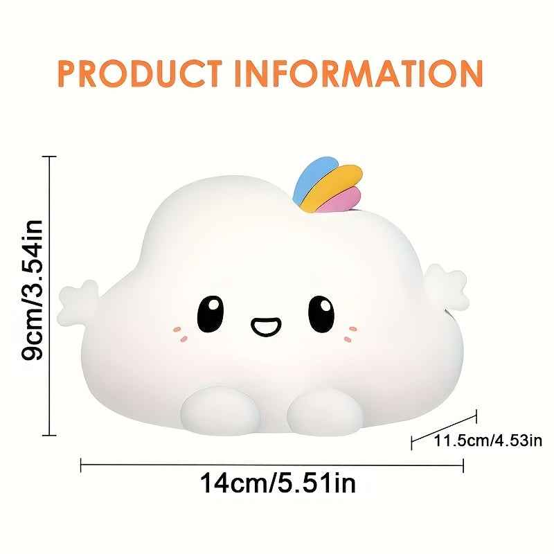 LED Luminous Relax Night Light, Silicone Touch Start Sleep Light Clouds Color Changing Face Changing with One Tap Silicone Profile Light Bedside Lamp Night Light