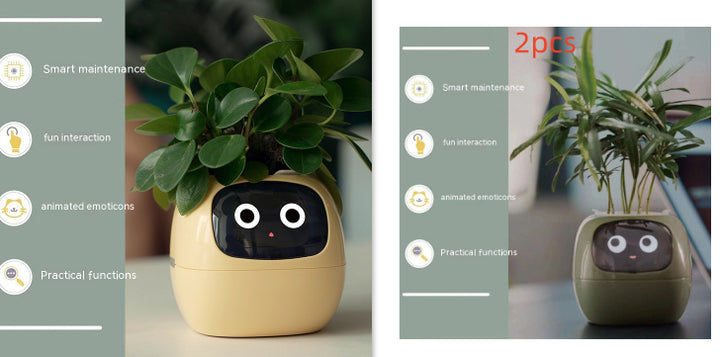 Smart Planter Divertimento senza fine Oltre 49 ricche espressioni 7 sensori intelligenti e chip AI rendono la coltivazione delle piante facile e divertente