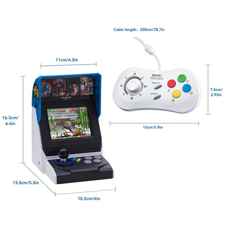 SNK NeoGeo Mini International Arcade With 1 Controller Set, Game Console Video Game 40 Pre-Loaded Classic SNK Games: The King Of The Fighters/Metal SLUG And More, Gift For Friends And Family