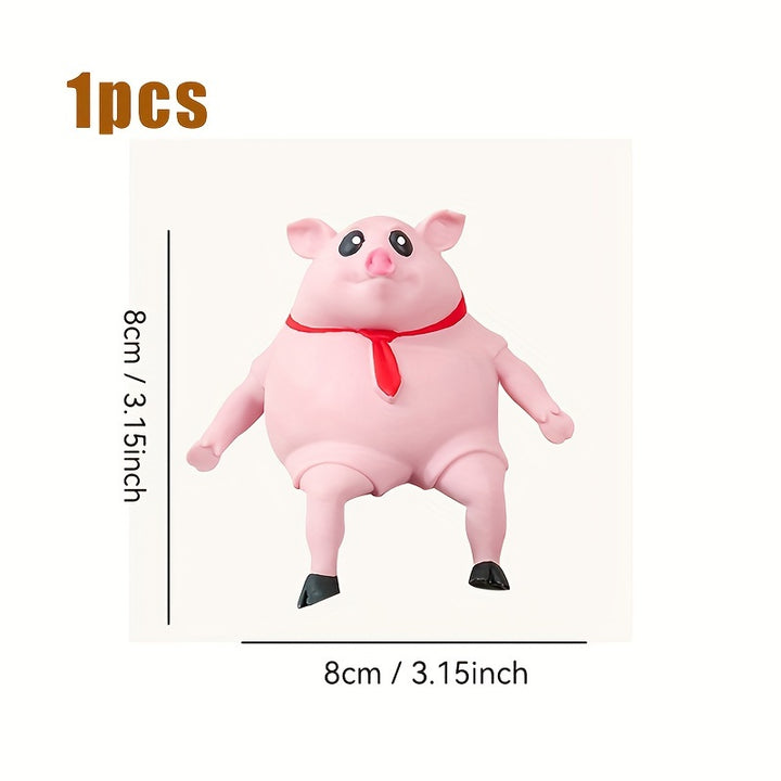 Stress-Relief Pink Pig Toy - Slow Rebound, Kneadable Rubber Squishy for Office & Youngsters' Fun Gifts