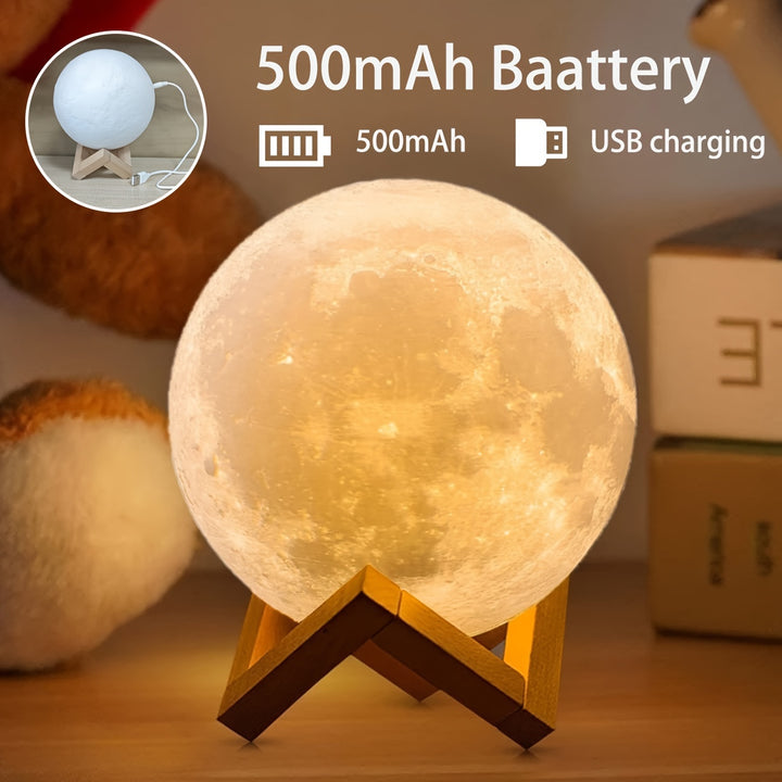 Enchanting Moon Lamp with 128 Color Settings - Touch & Remote Control, Adjustable Brightness, USB Rechargeable Desk Light - Ideal for Bedroom Ambiance, Unique Gift for Mom, Weddings, Birthdays, Christmas, Halloween, Lamp for