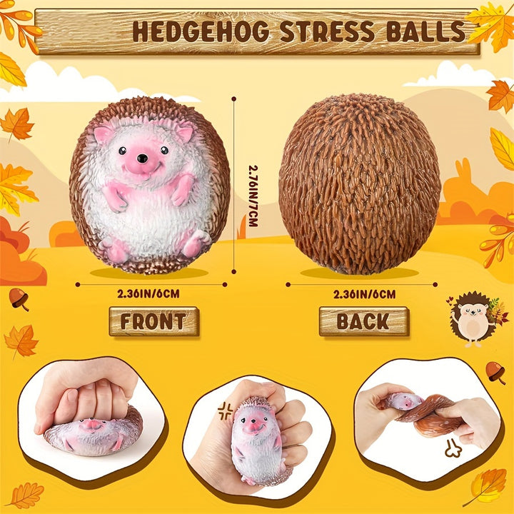 Squeezable Hedgehog Stress Ball - Interactive Toy for Party Games, Perfect Halloween & Christmas Gift, Deep Brown, Gathering Activities, 1/2/3pcs