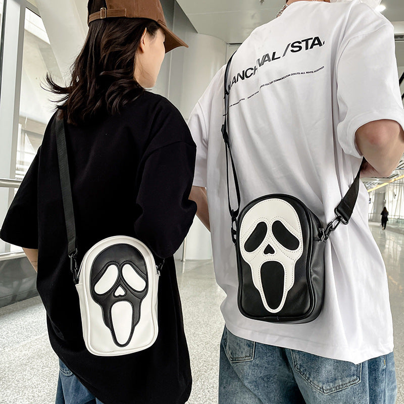 Borsa a tracolla con teschio fantasma divertente di Halloween - Gufetto Brand 