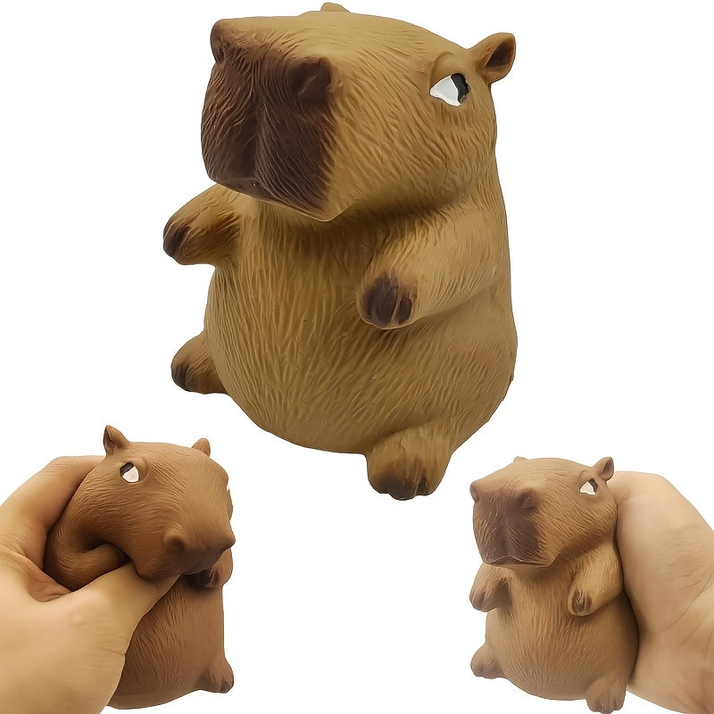 1pc Capybara-Shaped Stress Relief Ball - Durable Rubber Squishy Squeeze Toy for Stress Reduction, Sensory Fidget Play, Autism Therapy - Fun Gift for All Ages