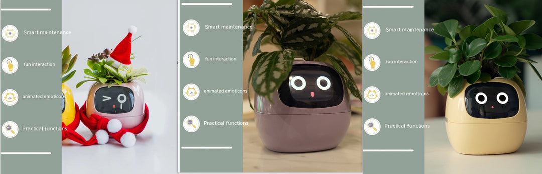 Smart Planter Divertimento senza fine Oltre 49 ricche espressioni 7 sensori intelligenti e chip AI rendono la coltivazione delle piante facile e divertente