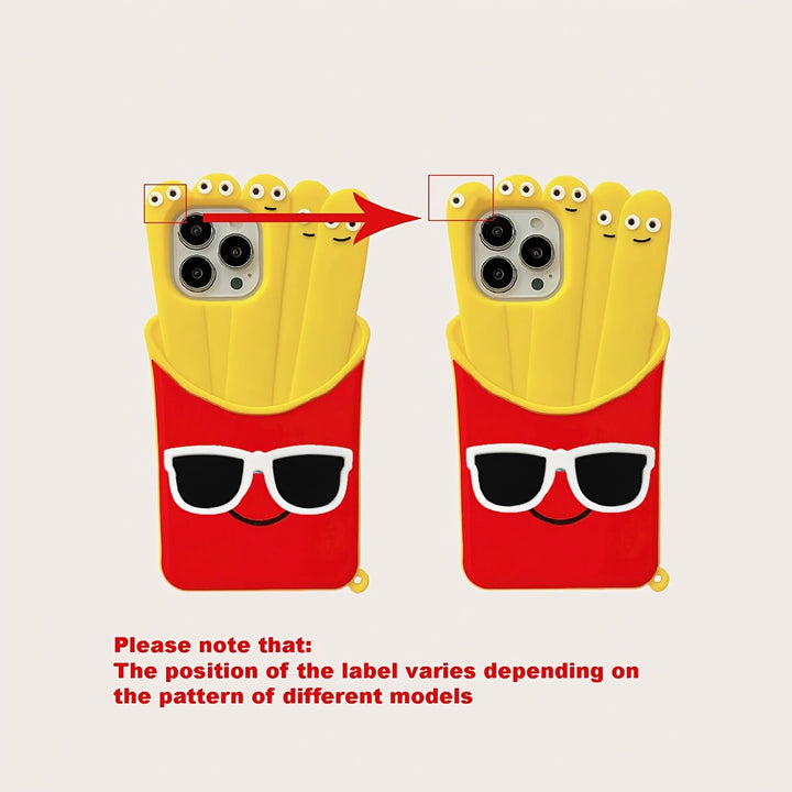 Cartoon Glasses Expression French Fries Mobile Phone Case for Iphone6/7/8 Plus Iphonex/Xsmax/Xr/11/12Mini 13/14/15/16 Pro Max