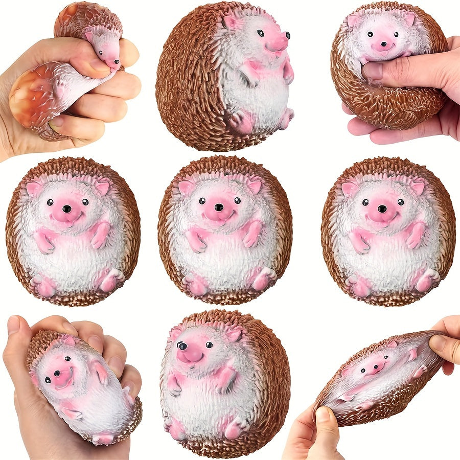 Squeezable Hedgehog Stress Ball - Interactive Toy for Party Games, Perfect Halloween & Christmas Gift, Deep Brown, Gathering Activities, 1/2/3pcs