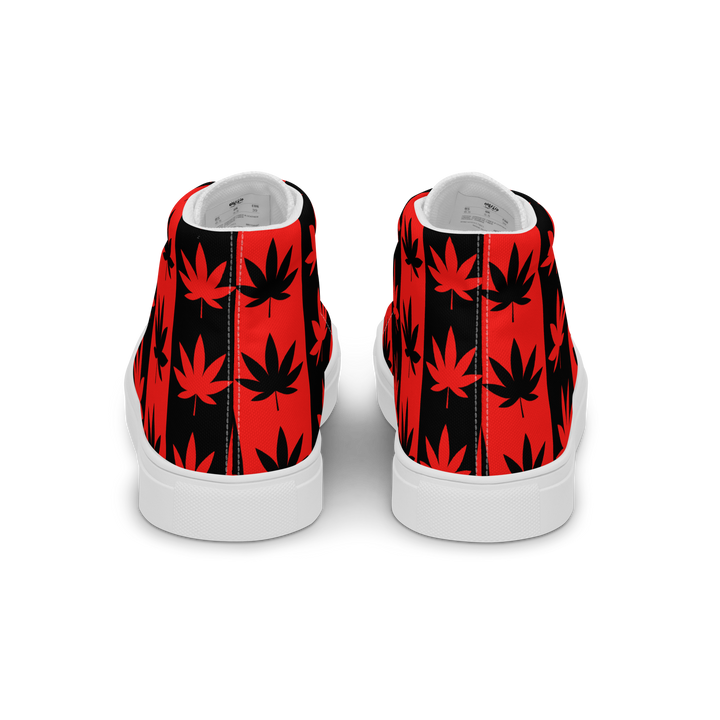 Sneakers alte in tela da uomo CANNABIS ROSSE - Gufetto Brand 