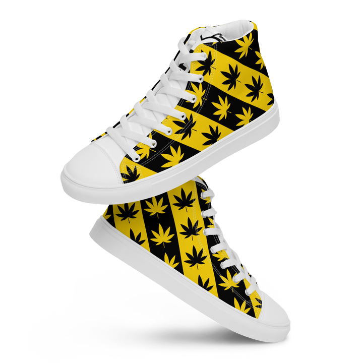 Sneakers alte in tela da uomo CANNABIS GIALLE - Gufetto Brand 