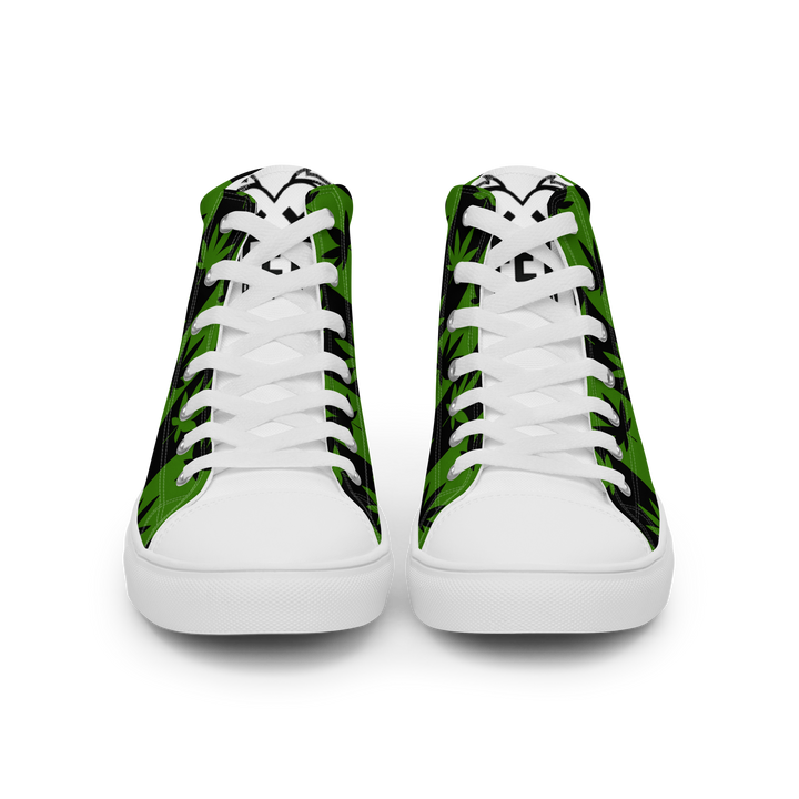 Sneakers alte in tela da uomo CANNABIS VERDI - Gufetto Brand 