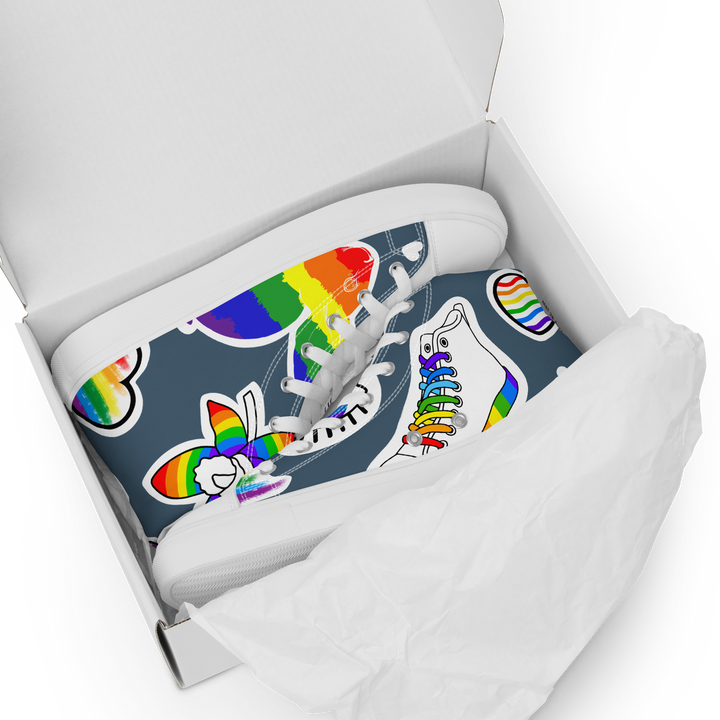 Sneakers alte in tela da uomo ARCOBALENO - Gufetto Brand 