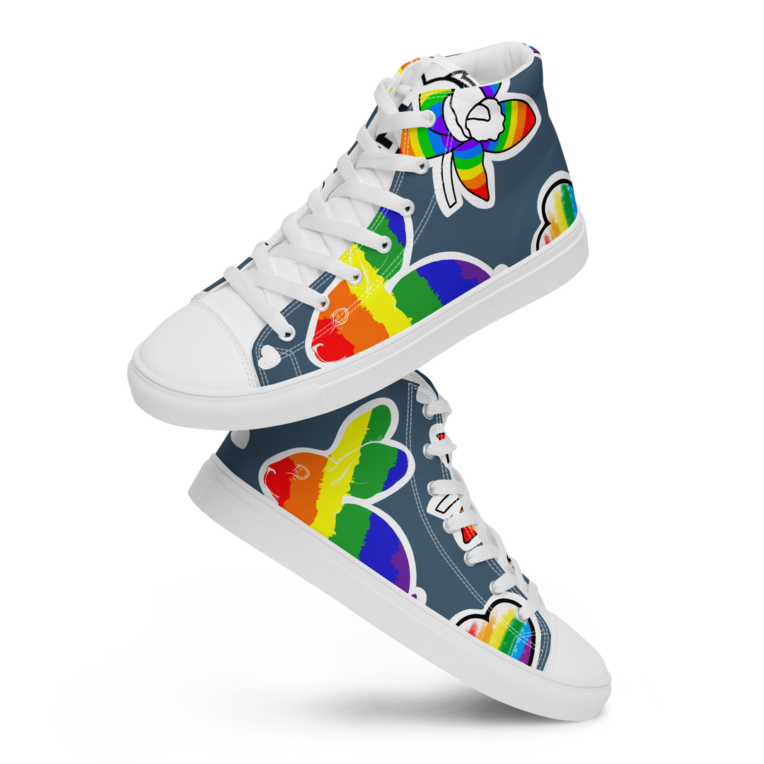 Sneakers alte in tela da uomo ARCOBALENO - Gufetto Brand 