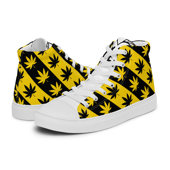 Sneakers alte in tela da uomo CANNABIS GIALLE - Gufetto Brand 