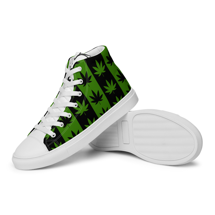 Sneakers alte in tela da uomo CANNABIS VERDI - Gufetto Brand 