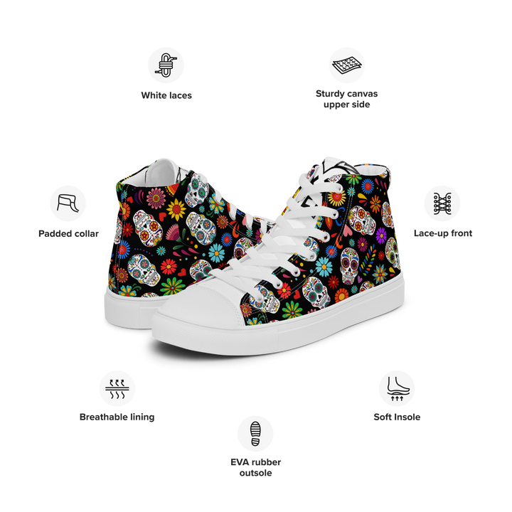 Sneakers alte in tela da uomo SKULL EDITION - Gufetto Brand 