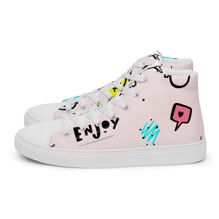 Sneakers alte in tela da uomo PINK ENJOY - Gufetto Brand 