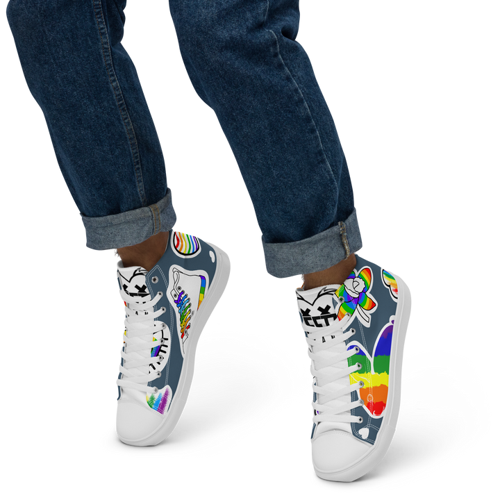 Sneakers alte in tela da uomo ARCOBALENO - Gufetto Brand 