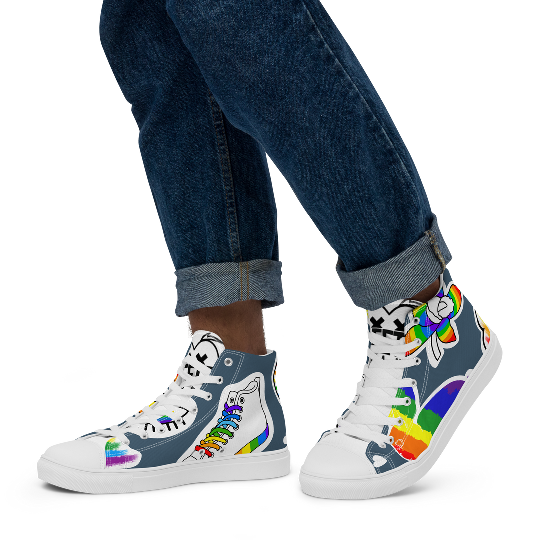 Sneakers alte in tela da uomo ARCOBALENO - Gufetto Brand 