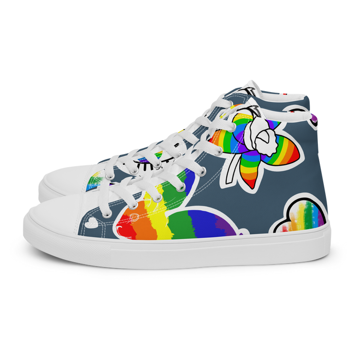 Sneakers alte in tela da uomo ARCOBALENO - Gufetto Brand 