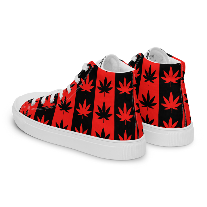 Sneakers alte in tela da uomo CANNABIS ROSSE - Gufetto Brand 